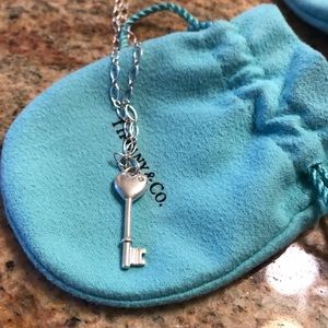 Beautiful key heart Tiffany necklace with diamond